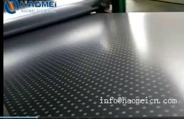 Black-background and white-dotted coated aluminium sheet